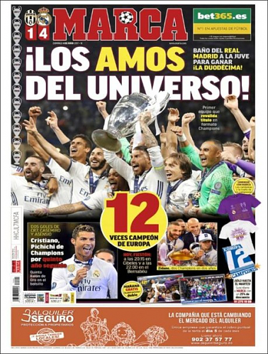 Обложки мировых изданий о 12-й победе Реал Мадрид в Лиге Чемпионов #RealMadrid #РеалМадрид #лигачемпионов #финал