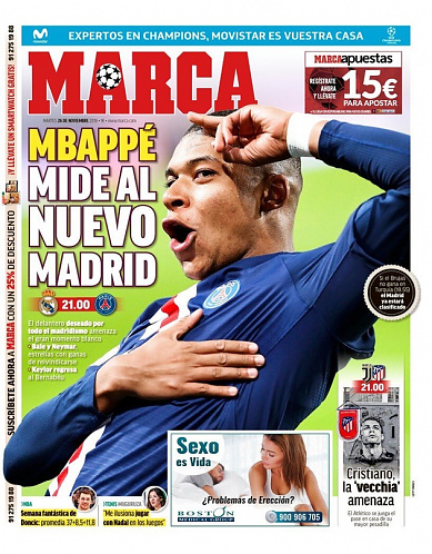 Сегодняшние обложки изданий Marca и AS: #RealMadrid #РеалМадрид #мбаппе #псж